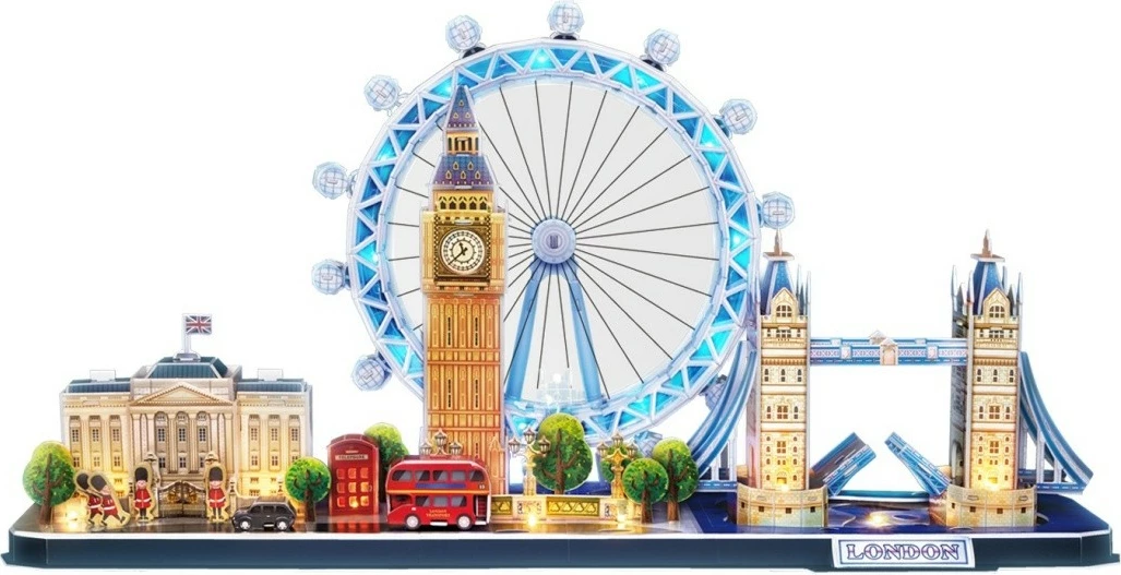 3D puzzle Cityline London z LED, Cubic Fun, 186 delov