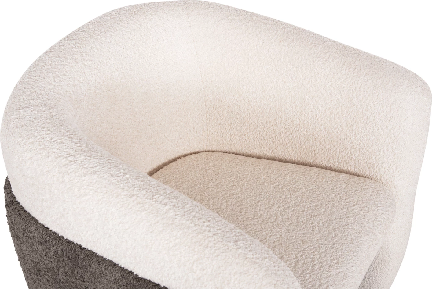 Fotelj DOPER FH9590.06 iz bouclé tkanine belo-sive barve 68x72x76H cm