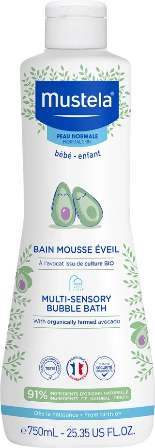 Kopel z mehurčki Mustela Multi-Sensory za otroke in dojenčke, 750 ml