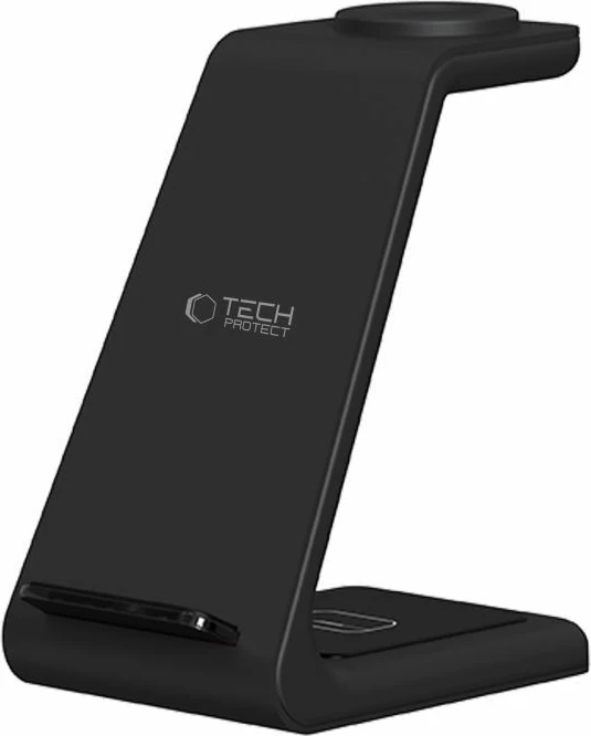 Stojalo za polnjenje 3-v-1 Tech-Protect QI15W-A36, za Android, črno