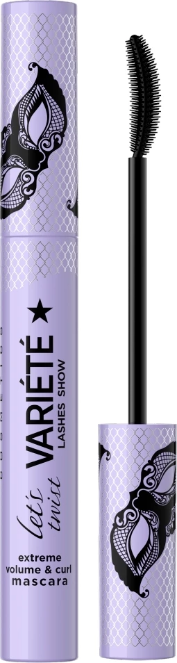 Maskara za ženske, Eveline Cosmetics Let's Twist, črna, 10 ml