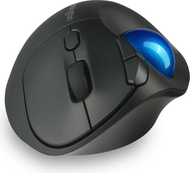 Ergonomski trackball Kensington Pro Fit Ergo TB450, RF Wireless + Bluetooth, 1600 DPI, črn, moder