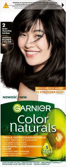 Barva za lase za ženske Garnier Color Naturals 2.0, zelo temno rjava, 1 kos