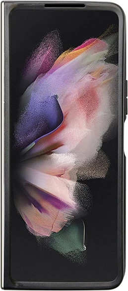 Ovitek iz eko usnja z 4G diamantnim trikotnikom Guess za Samsung Galaxy Z Fold 5, črn