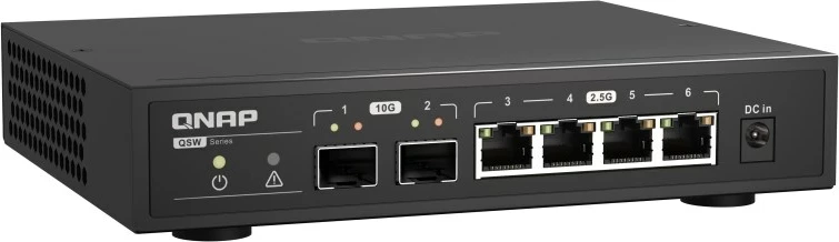 Nemanagean stik QNAP QSW-2104-2S, 2.5G Ethernet, črn