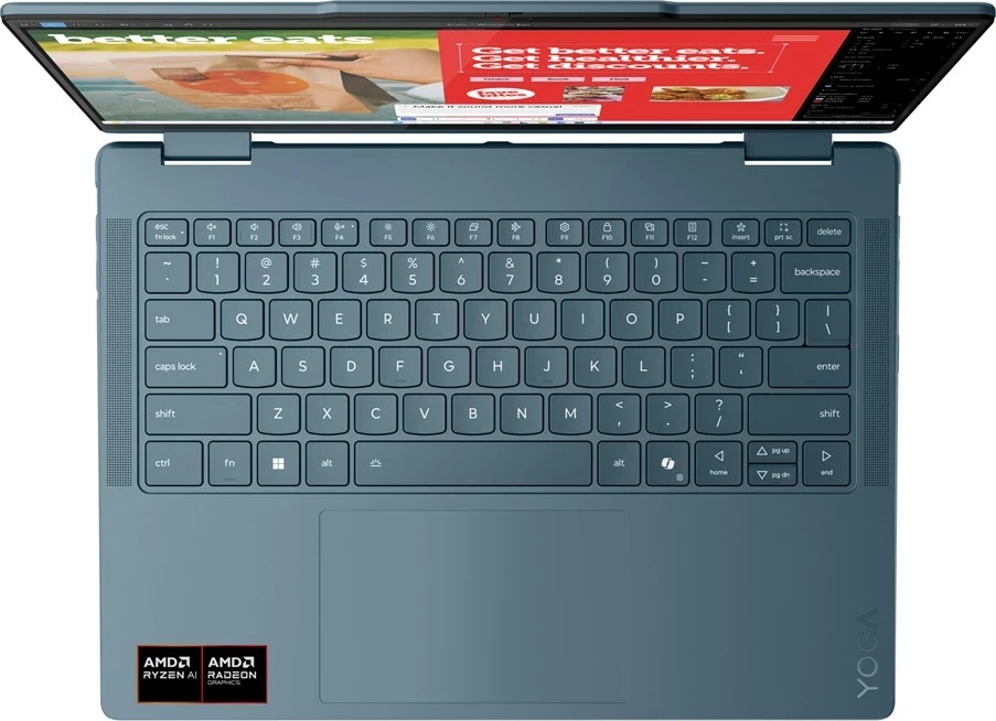 Prenosni računalnik 2-v-1, Lenovo Yoga 7 14AKP10, AMD Ryzen AI 5 340, 16 GB RAM, 512 GB SSD, 14", zaslon na dotik, teal