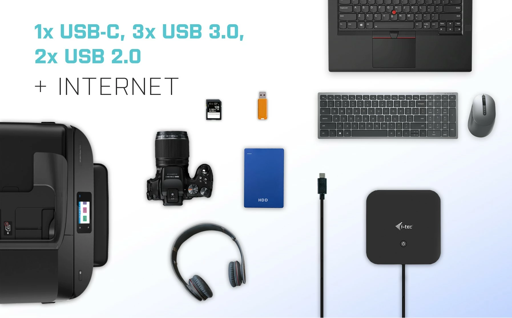 Docking postaja USB-C Dual Display, 100 W, z univerzalnim polnilcem, črna - i-tec