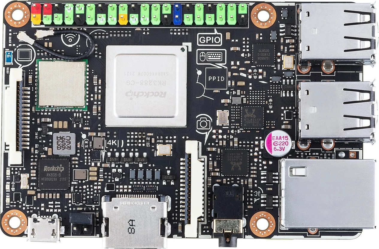 Plošča za razvoj ASUS Tinker Board S R2.0, 2 GB RAM, 16 GB eMMC, Wi‑Fi, Bluetooth, črna