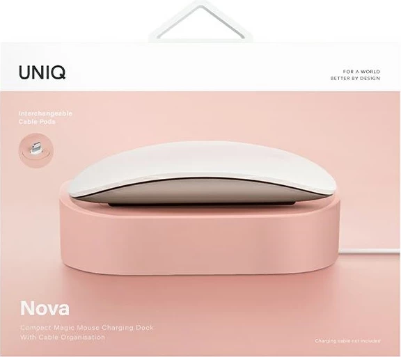 Stojalo za polnjenje za Magic Mouse in AirPods UNIQ Nova, rožnato