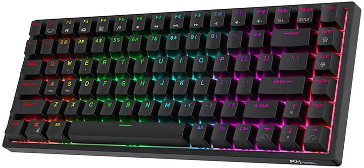 Mehanska brezžična tipkovnica Royal Kludge RK84, 84 tipk, RGB, Brown switch, črna