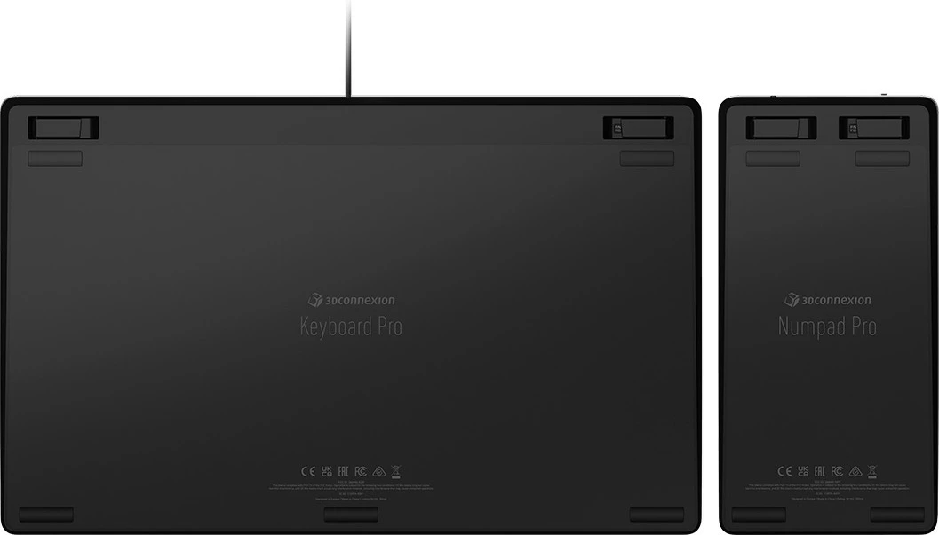 3Dconnexion Keyboard Pro tipkovnica, deljeni numerični del, polne velikosti, žična in brezžična, USB + RF brezžično + Bluetooth, QWERTZ, črna