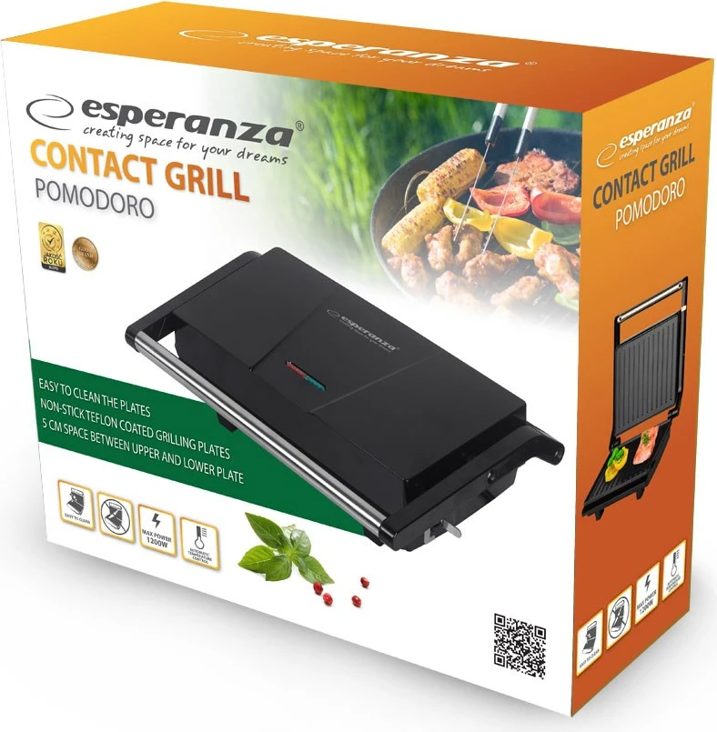 Električni žar 1200W, črn, Esperanza EKG014