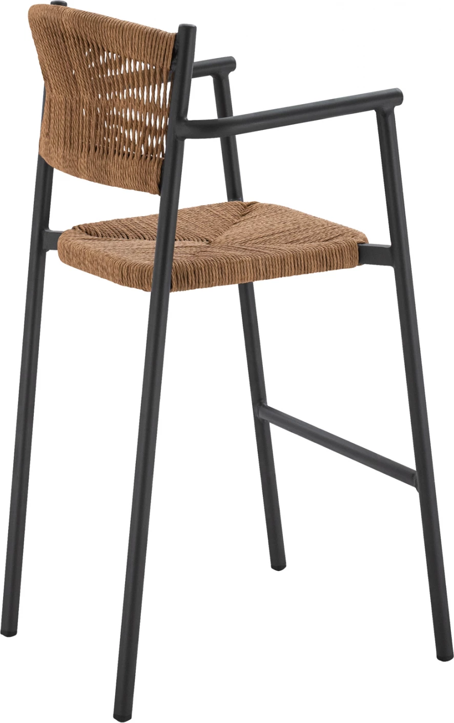 Aluminijasti barski stol z bež vrvjo FH5785.02 55,5x58x107 cm