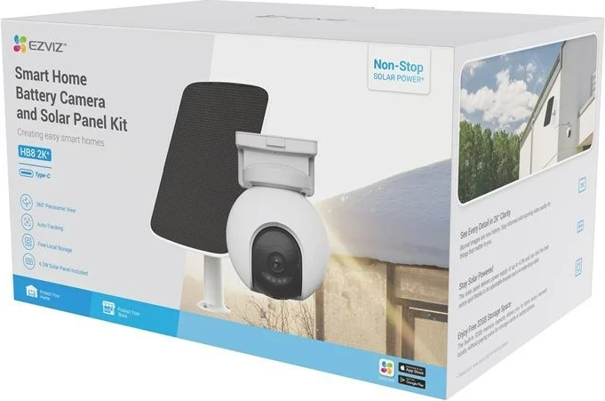 Varnostna IP kamera z sončno ploščo EZVIZ HB8, 2560 x 1440 pikslov
