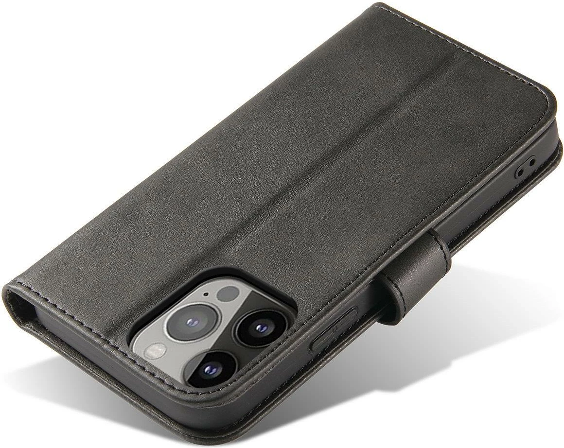 Ovitek za telefon s magnetnim pokrovom, etui, denarnica in stojalo Hurtel Magnet Case za Vivo Y35 / Vivo Y22 / Vivo Y22s, črn