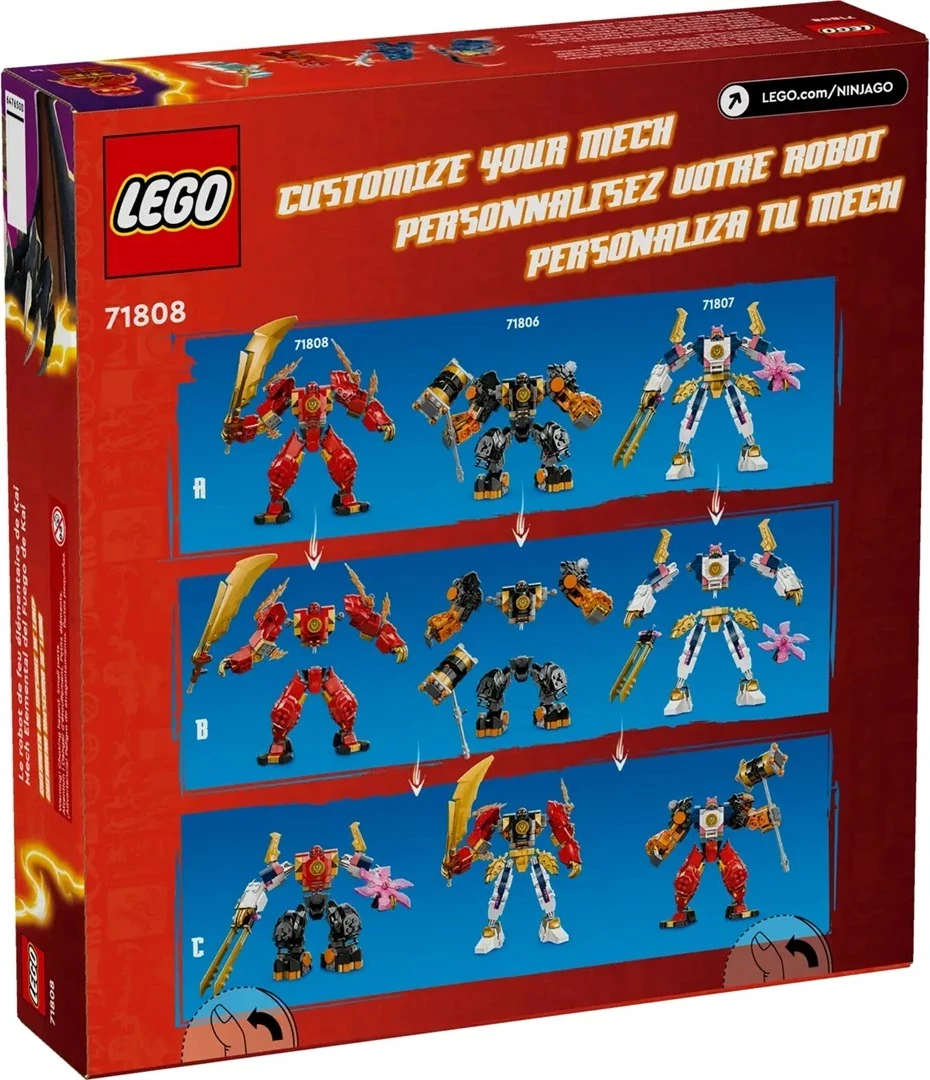 Elementalni ognjeni mech Kai, LEGO NINJAGO 71808, 4 minifigure, rdeč