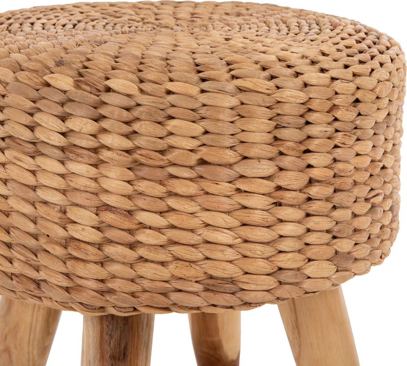 Stol JIM FH7824 iz tikovine v naravni barvi z matiranim sedežem Φ43x43Hcm