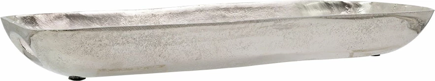 Dekorativna pladenj, aluminij, srebrn, 14x40x5 cm - VOBIS