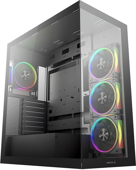 Računalniško ohišje Deepcool CG580 4F V2, midi tower, kaljeno steklo, RGB, črno
