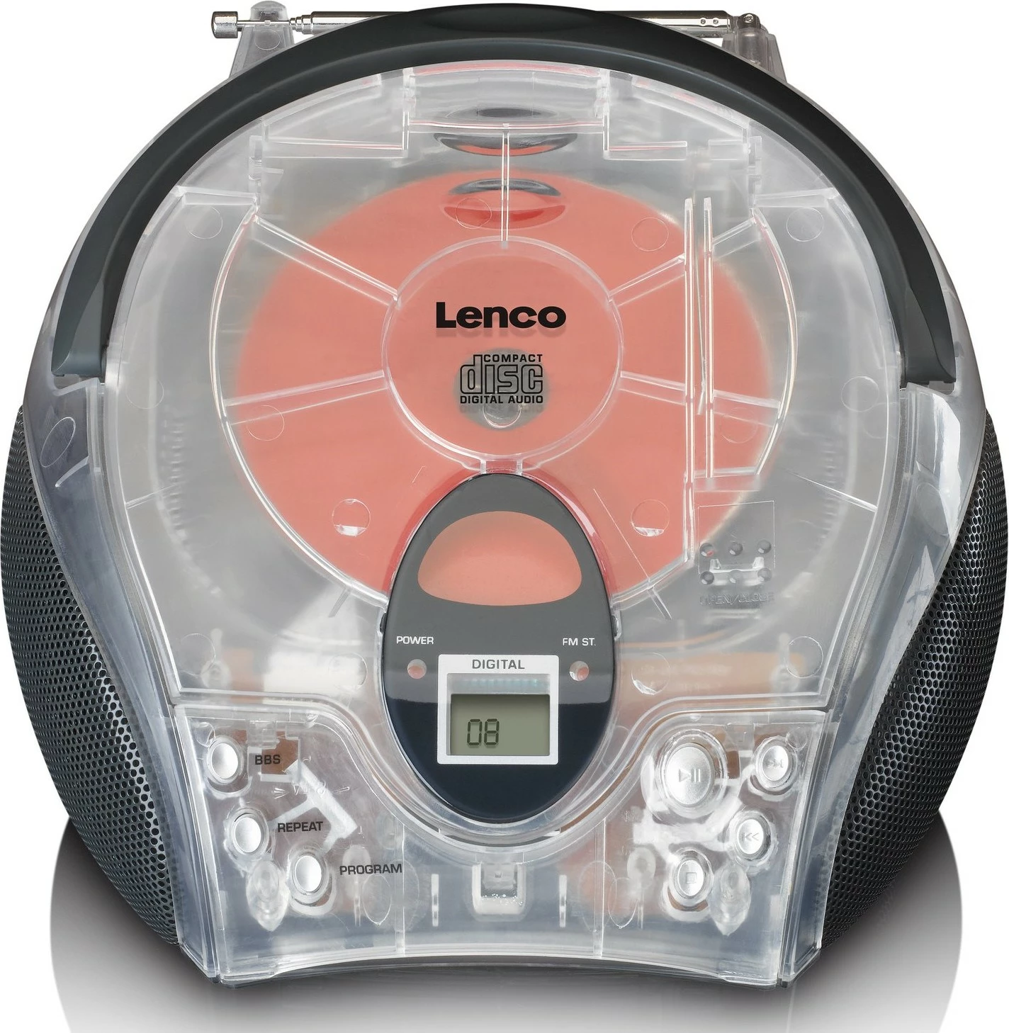 Prenosni radio, Bluetooth, CD, prozoren Lenco SCD-24