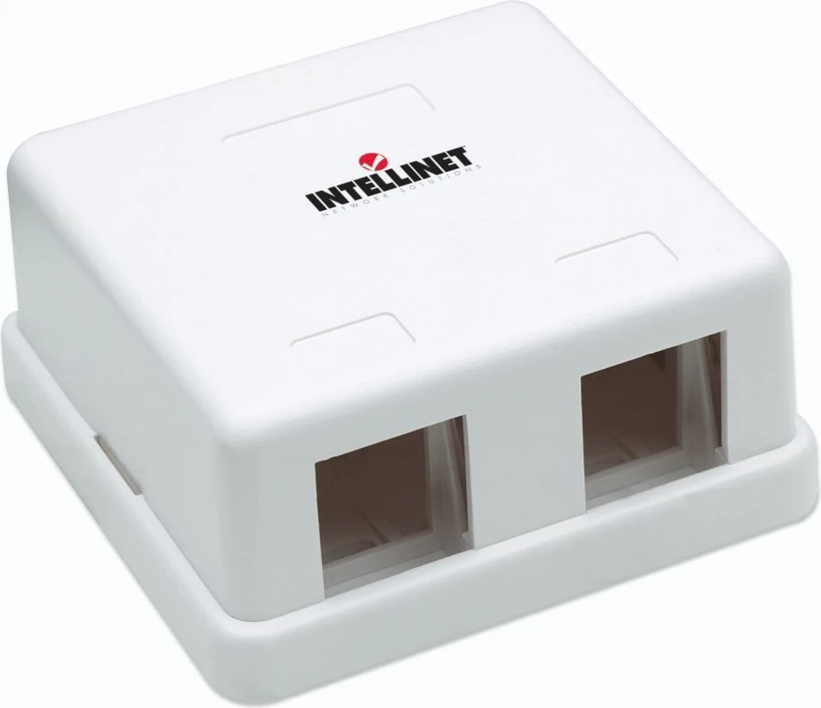 Ohišje za površinsko montažo za Keystone Jack, Intellinet 162852, 2-portno, belo