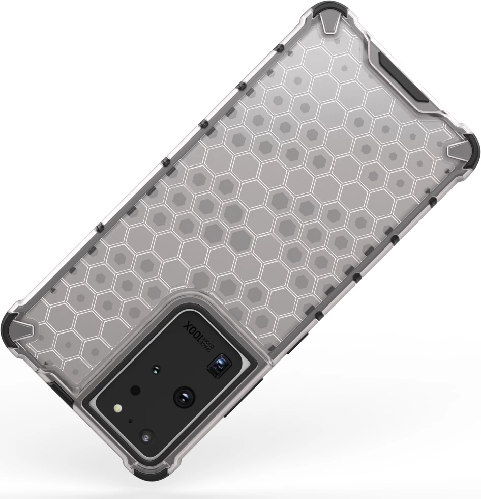 Ovitek Hurtel Honeycomb za Samsung Galaxy S22 Ultra, prozoren