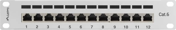 Patch panel, zaščiten, Kategorija 6, Lanberg PPF6-9012-S