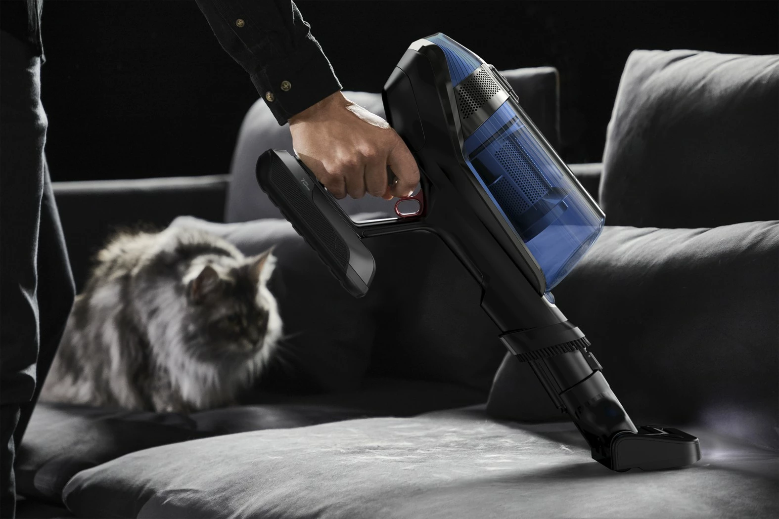 Brezžični sesalnik Rowenta X-Force Flex 12.60 Aqua RH98C0WO, modro/črn