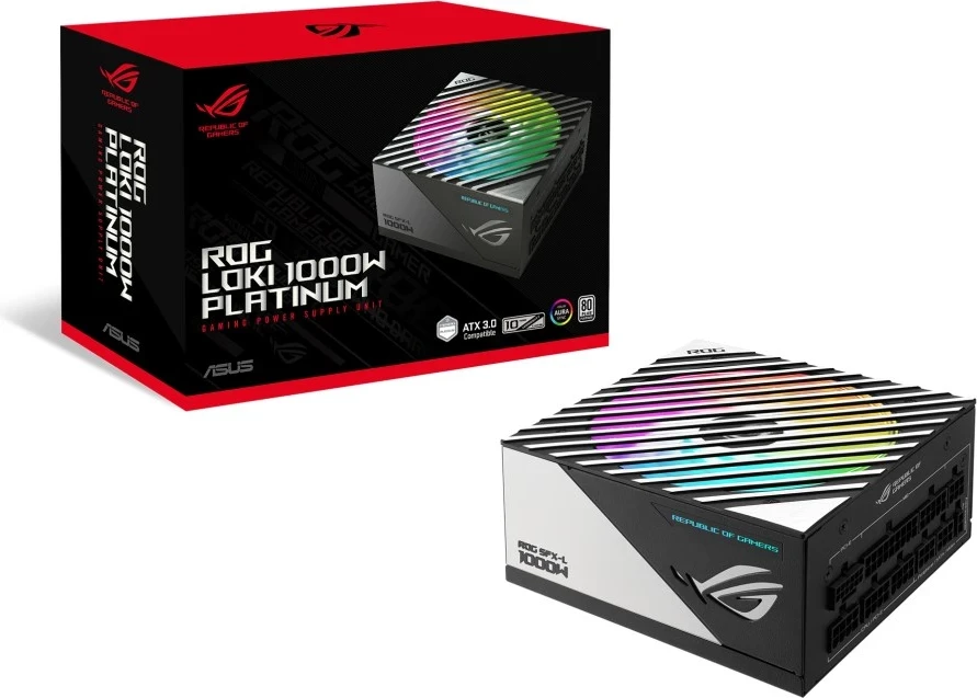 Napajalnik SFX-L 1000W Platinum, ASUS ROG Loki, 24-pin ATX, črno-srebrn