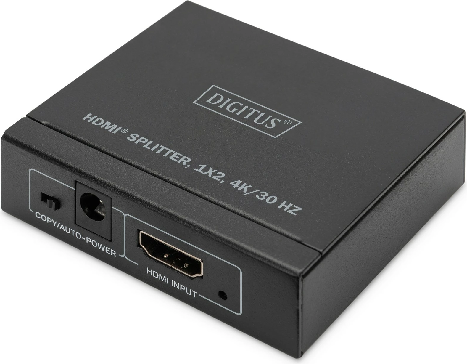 HDMI razdelilec 1x2, 4K/30Hz, 2x HDMI, metalen, črn - Digitus