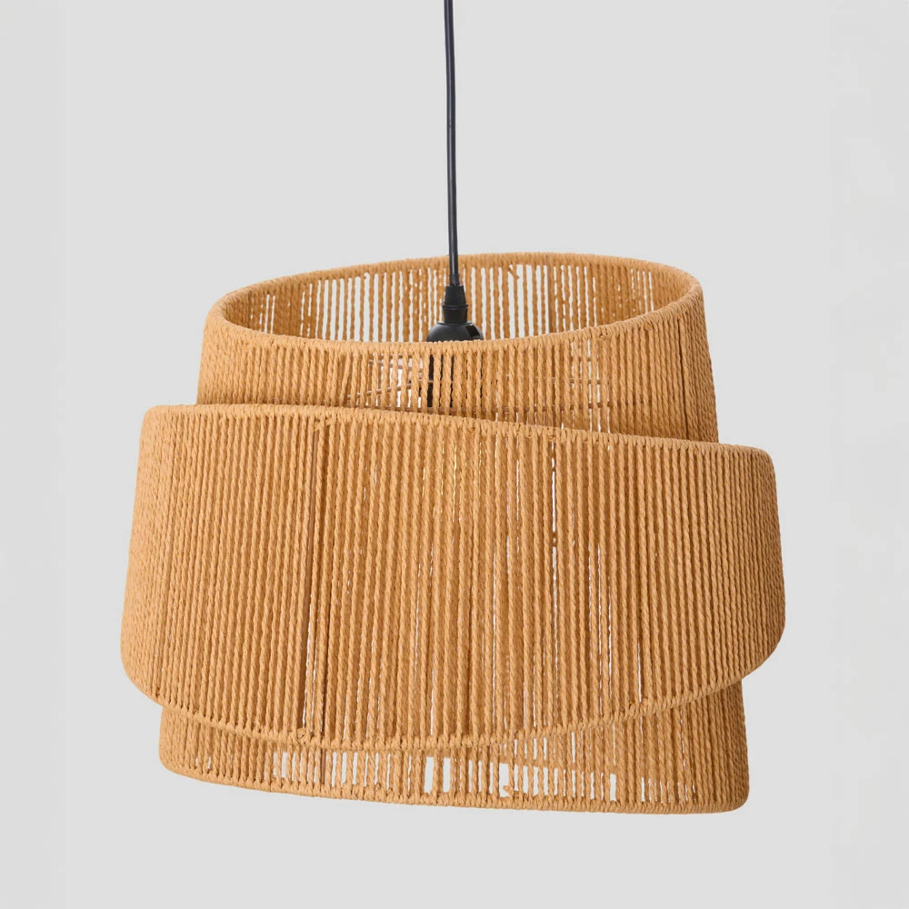 Stropna svetilka ZIA, vrv, papir, kaki, 39x35 cm