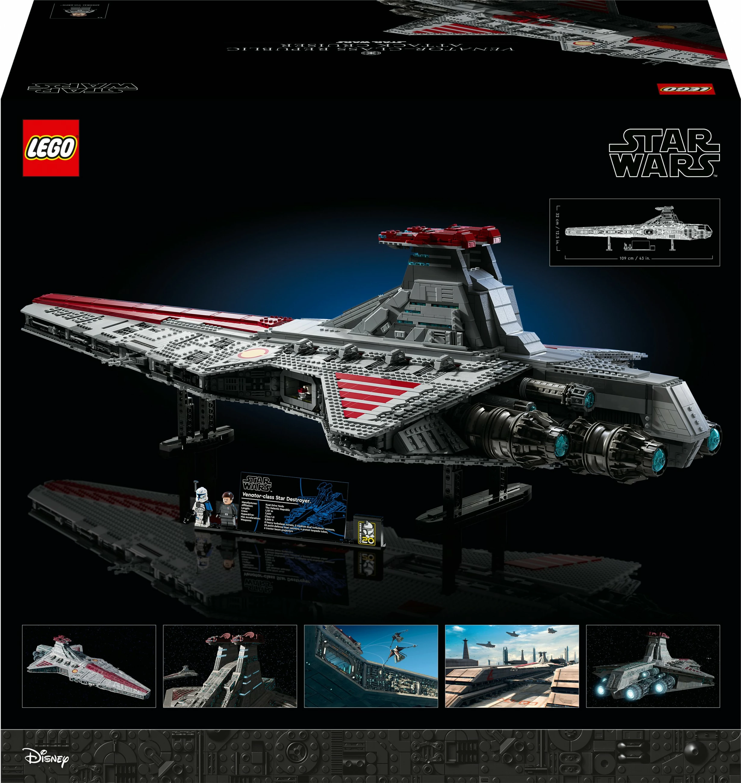 Velik, podroben model Venator-Class Republic Attack Cruiser LEGO Star Wars, 5.374 delov, večbarven