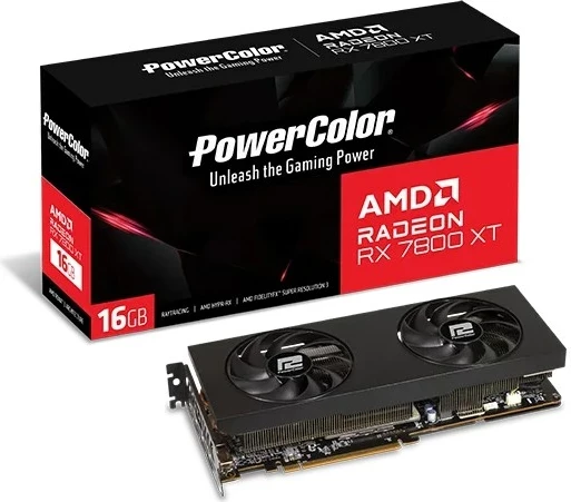 Grafična kartica PowerColor RX 7800 XT, 16 GB GDDR6, črna