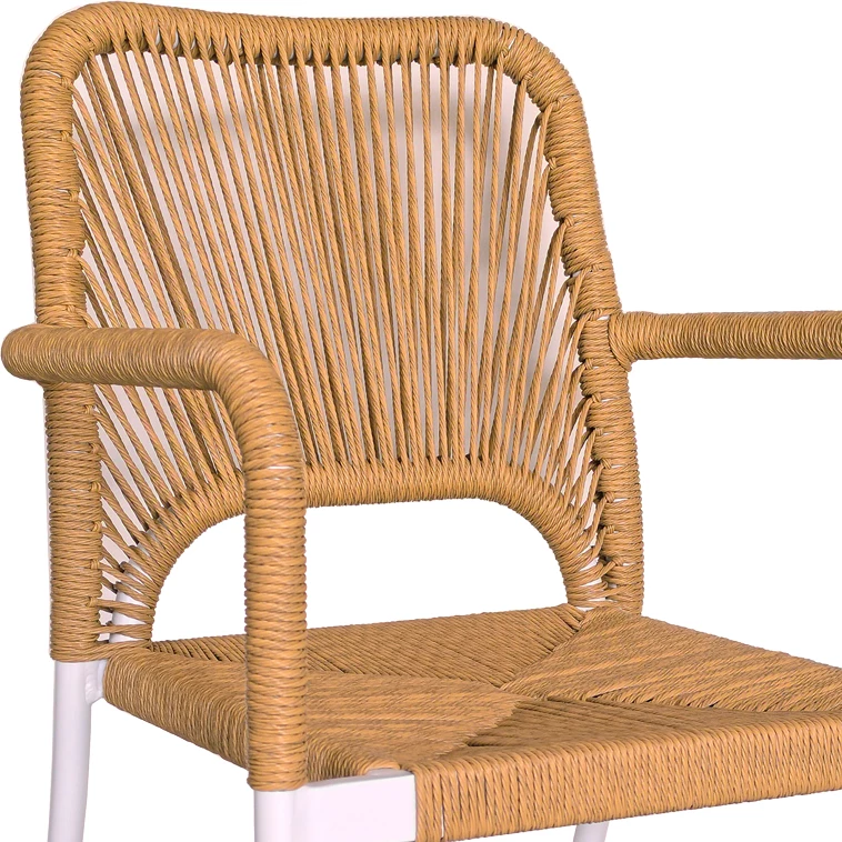 Set za teraso z mizo in stoli Kliton - Norture, aluminij, bela/ naravna, 80x80x74 cm, 3 kosi