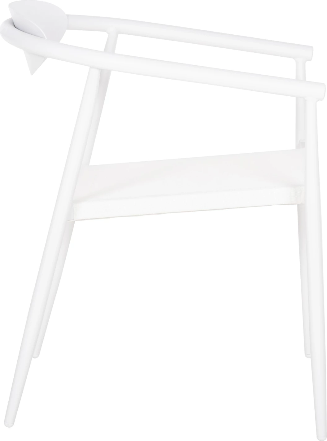 Serly naslanjač iz aluminija in tekstilena bele barve 56x61x74,5 cm