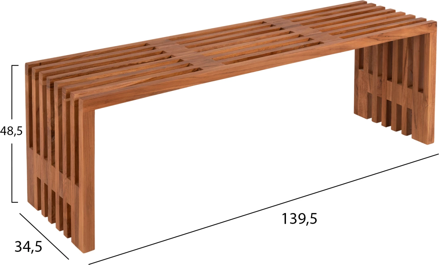 Klop NYA FH9829 iz masivnega tikovega lesa 139,5x34,5x48,5H cm