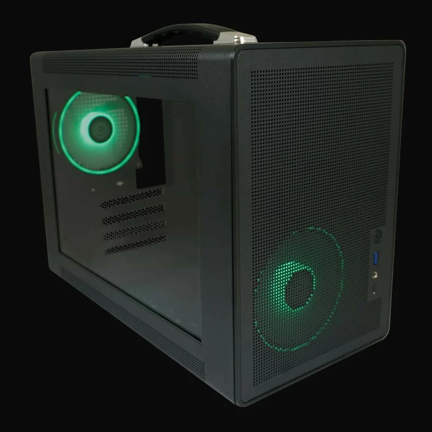 Micro Tower ohišje z kaljenim steklom in RGB, LC-Power LC-716MB-ON, micro ATX/Mini-ITX, črno