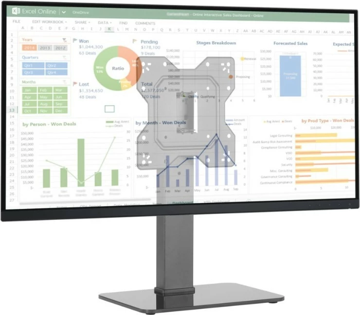 Stojalo za mizo za monitor/TV 23-43", Techly 364095, 40 kg, črno