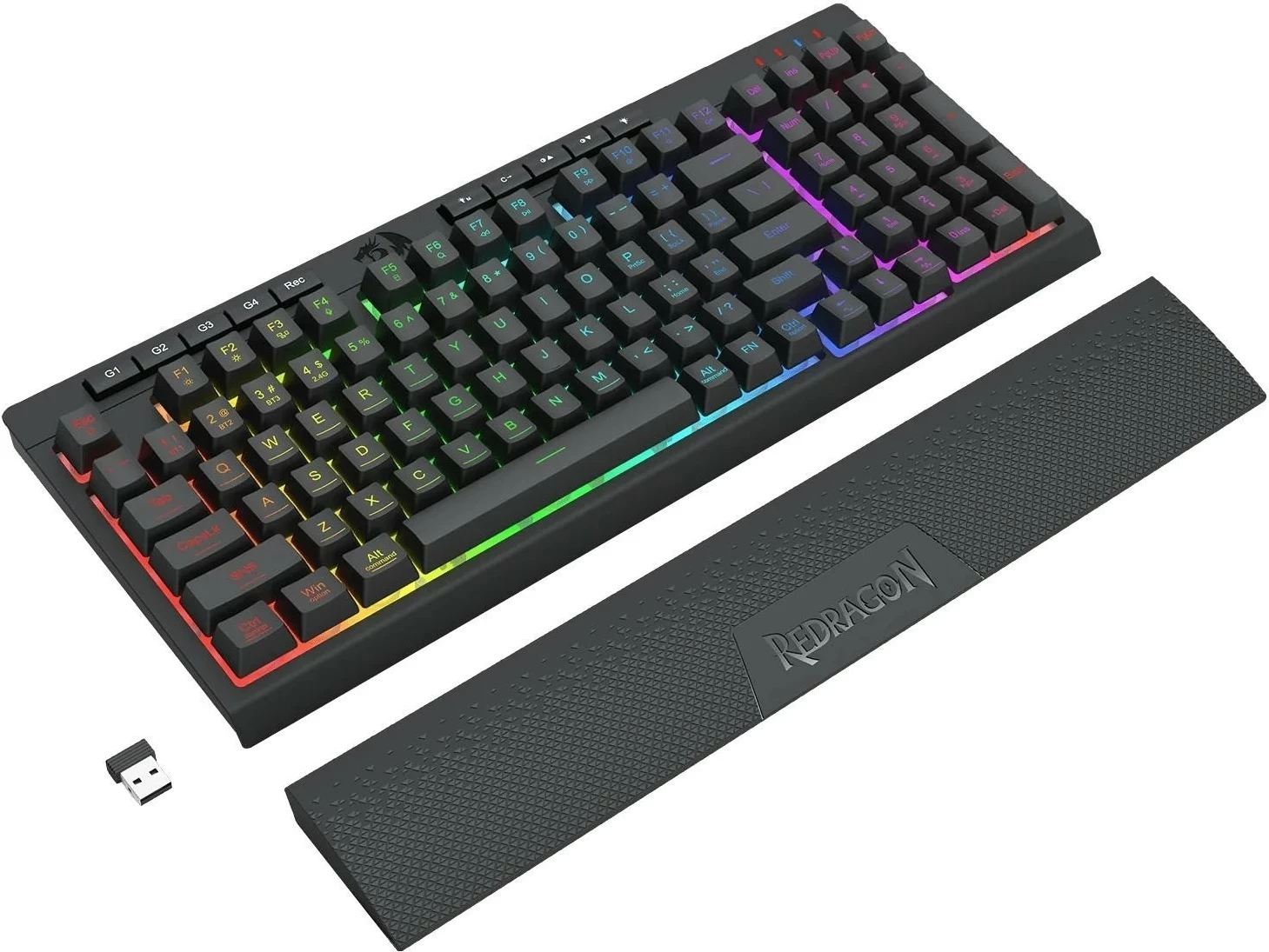 Gaming tipkovnica Redragon K515-RGB SHIVA 98, RGB, črna