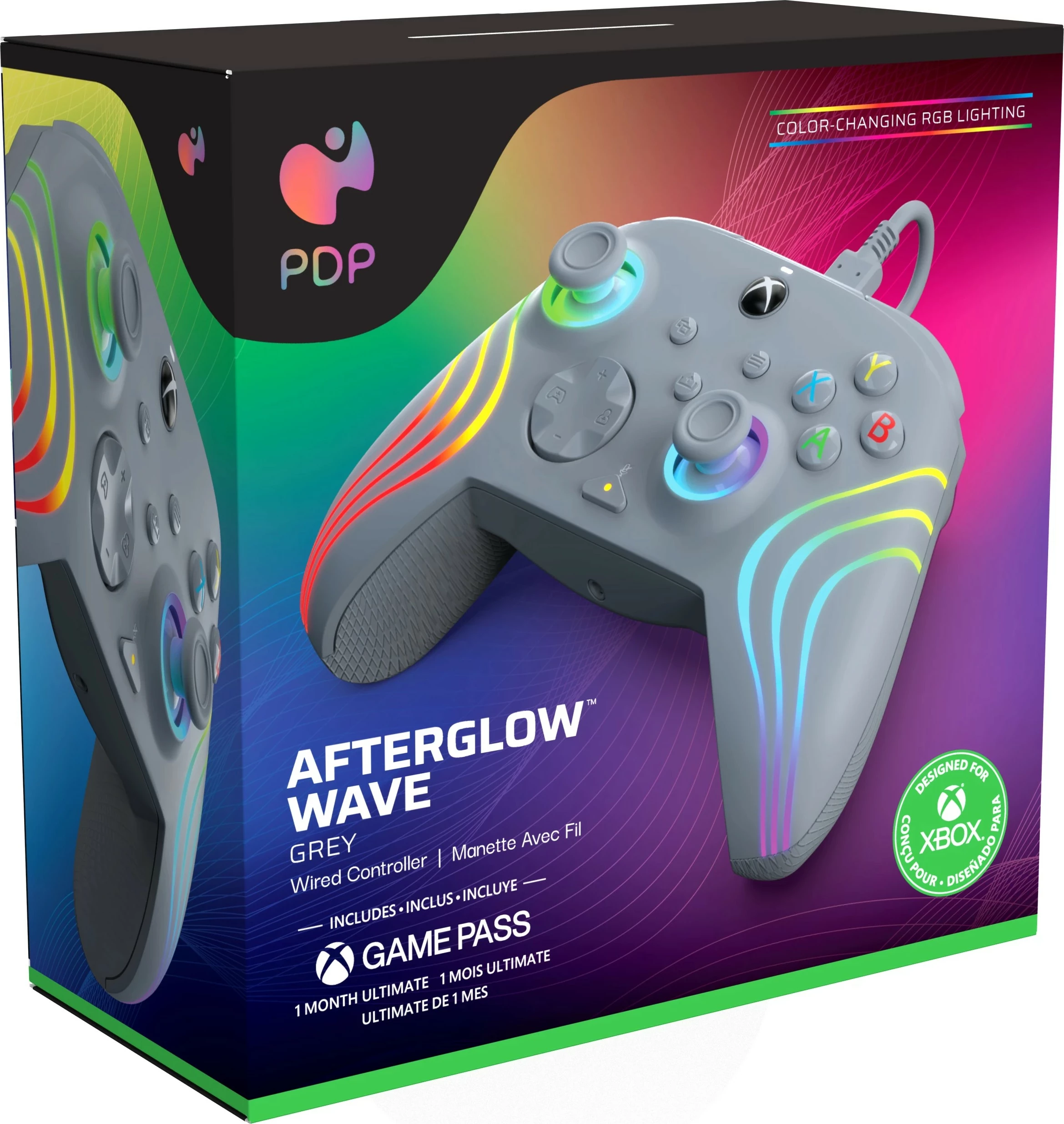 Večbarvni gamepad PDP Afterglow Wave, PC, Xbox One, Xbox Series S/X, z žico