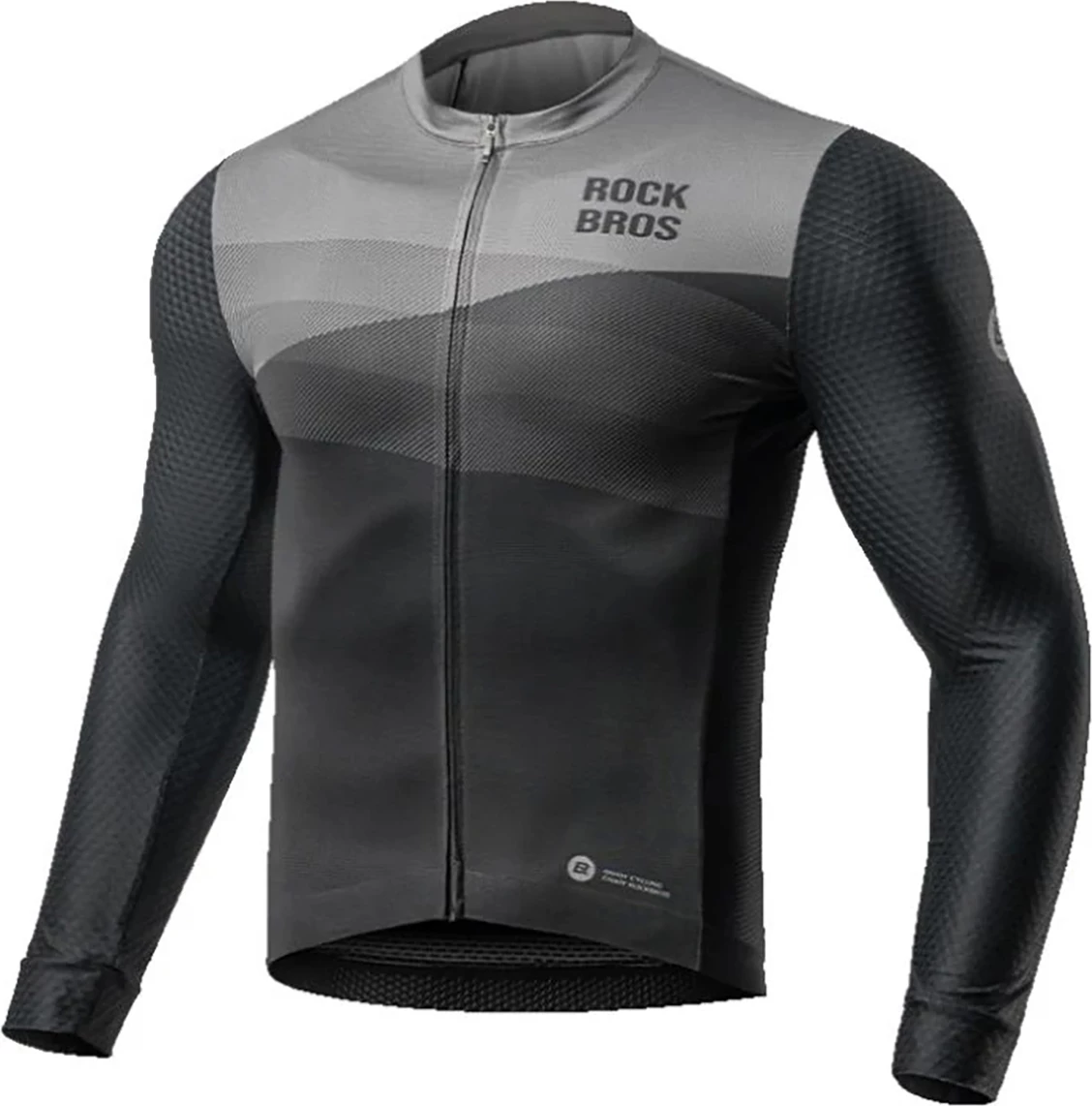 Kolesarska majica Rockbros 15120009005, z dolgimi rokavi, XXL, črno/siva