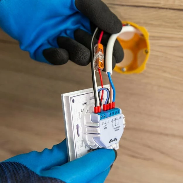 Dimmer za 0–10 V, brezžični, modra, siva Shelly Plus