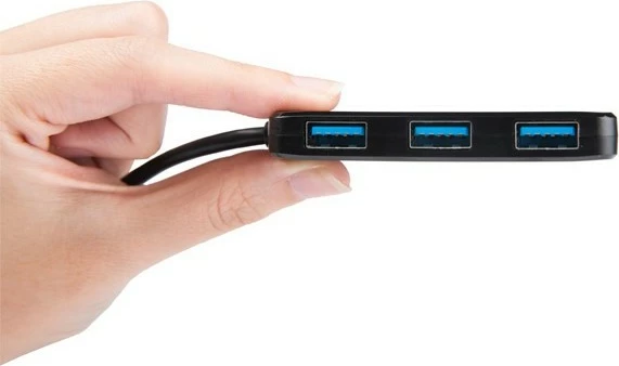 USB-HUB, 4-portni USB 3.0 Transcend, črn