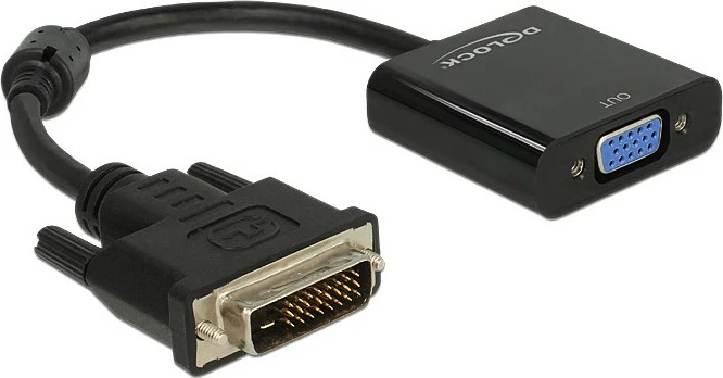 Adapter DVI-D v VGA, 0,16 m, 1920 x 1200, črn — DeLOCK