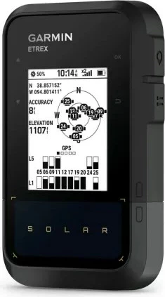 GPS prenosni z možnostjo sončnega polnjenja eTrex Solar, Garmin, črn