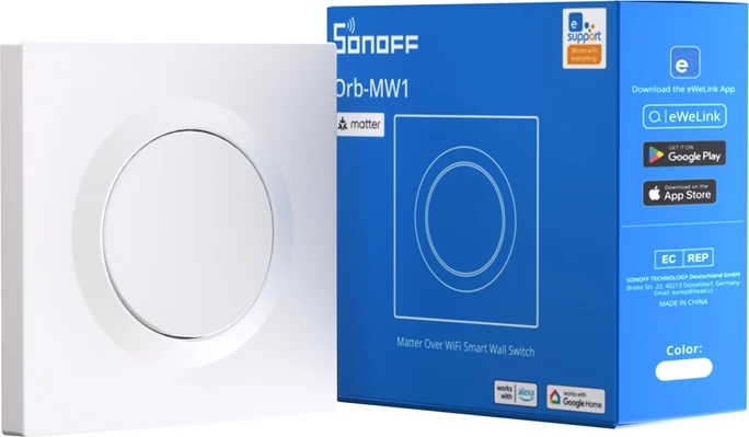 Pametno stikalo Sonoff MINIR4M-E, Matter, belo