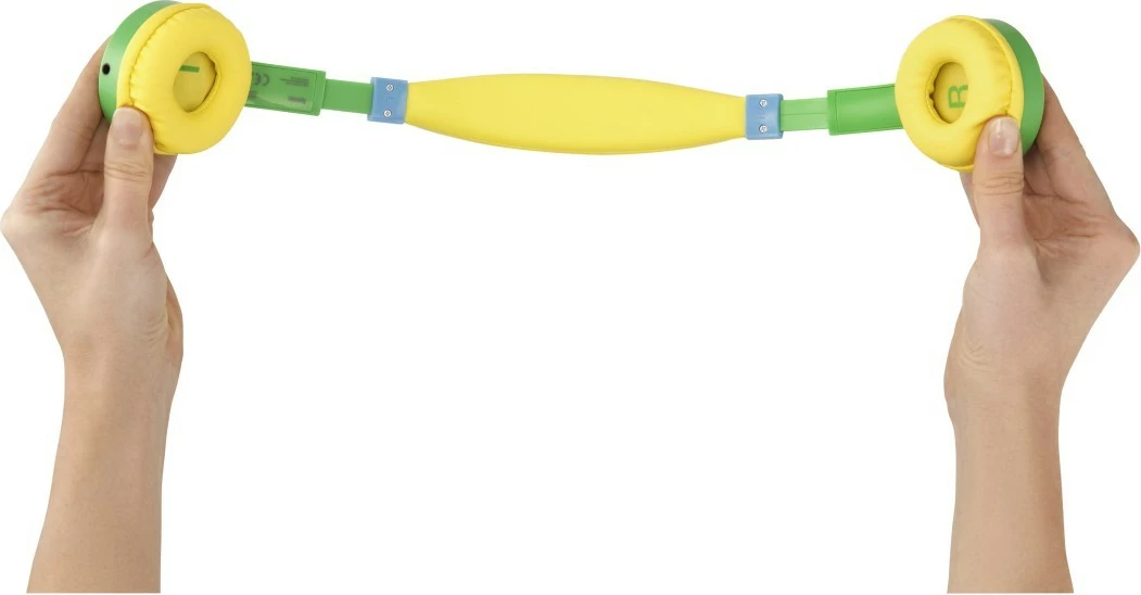 Slušalke nad ušesi z omejevalcem glasnosti, Hama Kids Guard, zelene/rumene