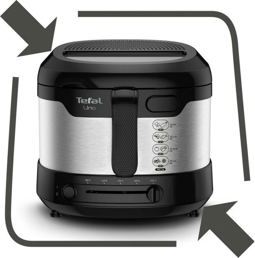 Cvrtnik 1,8 L, 1600 W, inox/črn — Tefal Uno M FF215D30