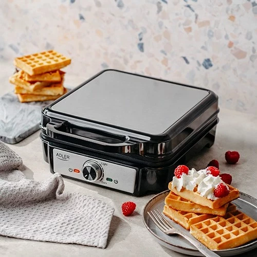 Waffle aparat, Adler AD 3083, 1800 W, srebrn