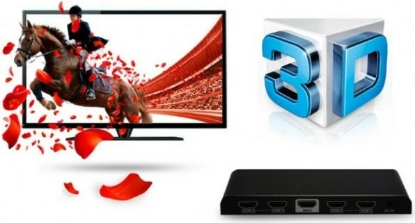 HDMI razdelilec 1 v 4, Ultra HD, 3D, črn Techly
